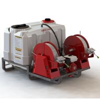 Traymount sprayer, 600 litre auto-rewind twin-reel
